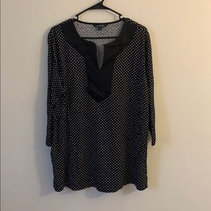 Ralph Lauren v-slit neck line shirt polka dots!